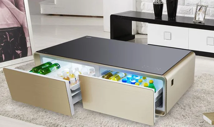 21.5 32 43" inch  Waterproof 10 Touch Points LCD  multi touch Screen Coffee Table with refrigerator built in image 3
