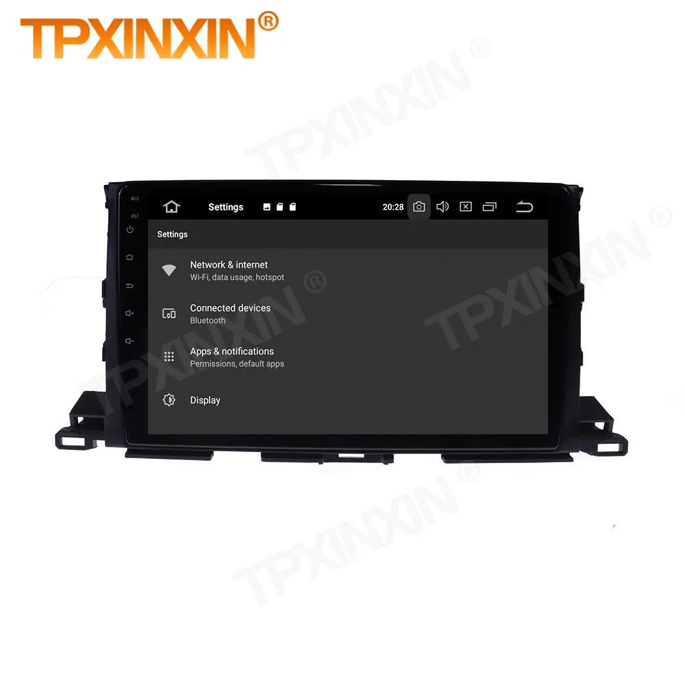 2 Din Carplay Android Radio Receiver Multimedia Stereo For Toyota Highlander 2013 2014 2015 2016 2017 2018 BT Recorder Head Unit