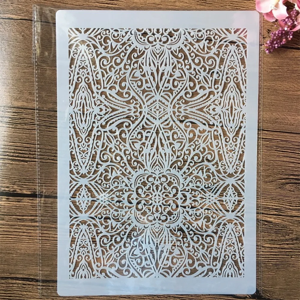 A4 29cm symetryczna tekstura DIY szablony do malowania ścian kolorowanka szablony do albumu szablon do dekoracji