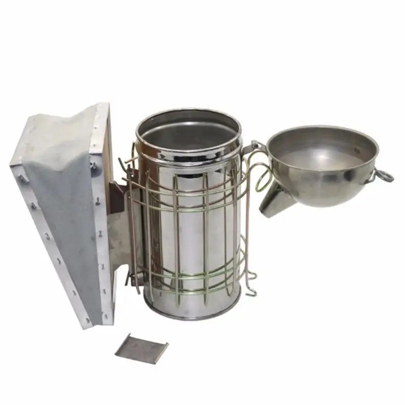 Stainless Steel Beekeeping Smoker Equipment Hive Box Tool Supplies For Beehive Bee Manual Smoke Maker With Hanging Hook Tools