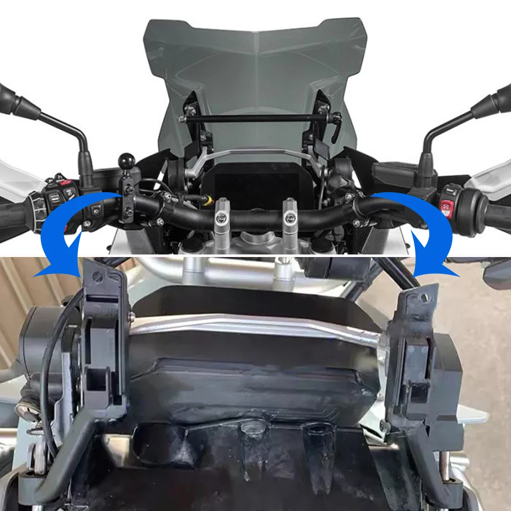 Windshield Windscreen Reinforcement Adjustable Bracket Lifting Holder For BMW R1200GS Adventure 2013-2023 R1250GS R1200 LC ADV