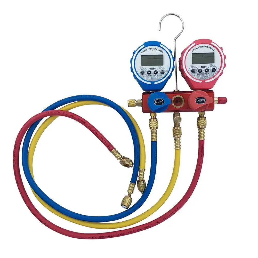 Pressure Gauge Manifold Refrigeration Digital Vacuum Tester Meter HVAC Temperature Tester Manifold Air Condition Refrigeration
