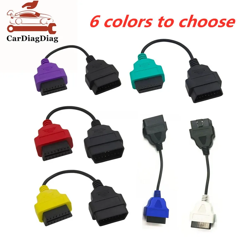 Conector de escáner de coche OBD 2 duradero, Cable adaptador de diagnóstico MultiECUScan para escaneo multiecu para Fiat, escaneo ECU, 6 colores