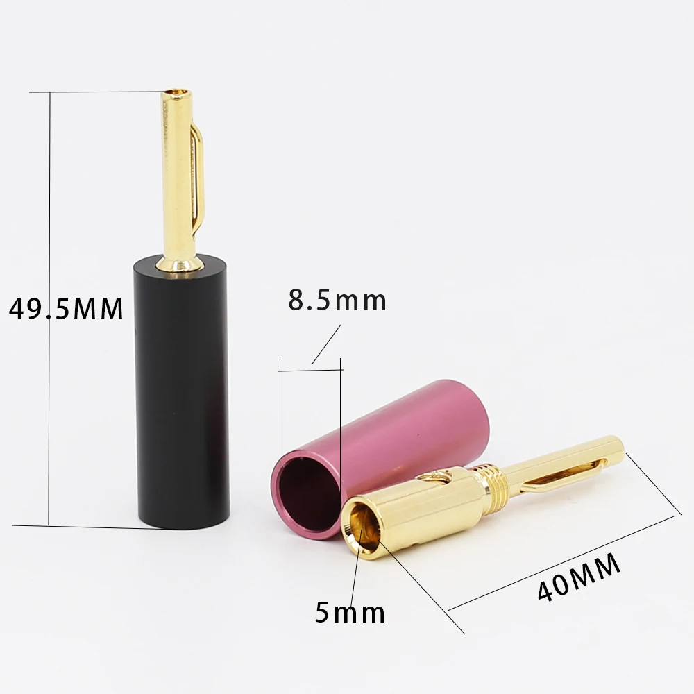 Vergoldete Bananenstecker im Großhandel, 5-mm-Audio-Lautsprecher-Stecker, kein Lötanschluss – Detail 4