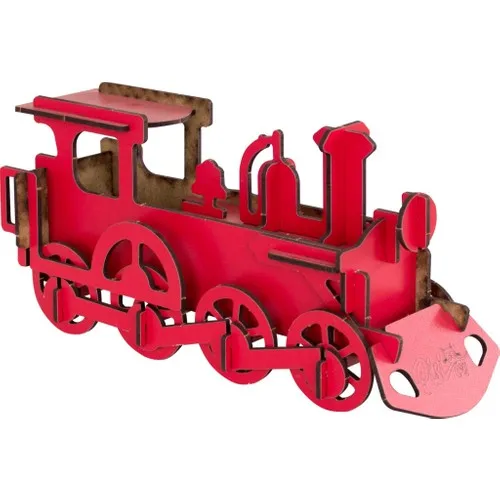 Joy And Toys 3D Wooden Puzzle Train Red