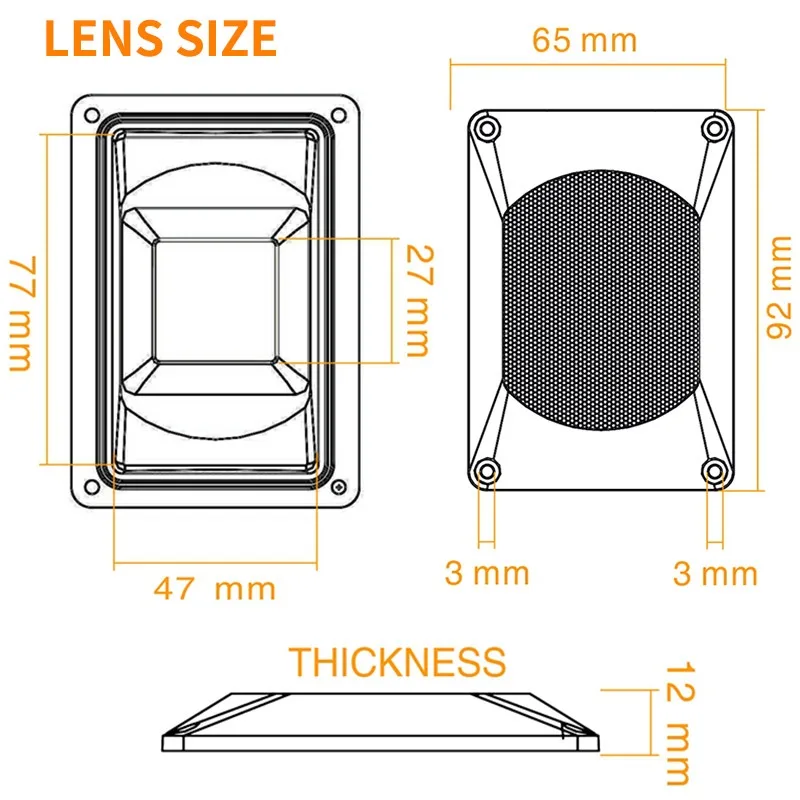 DIY LED COB Chip Lens Reflector 47*77mm Lamp Shade Frosted Lamp cover Easy to install For LED COB Lamp Flood Light Spotlight