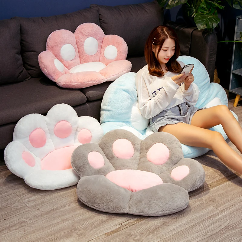 

Cute Teddy Bear Paw Cushion Plush Toys Cartoon Stuffed Soft Animal Seat Pillow for Girls Home Indoor Carpet Sofa Cushion Decor