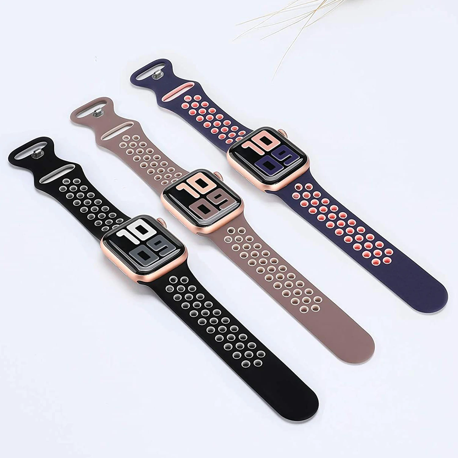 Silicone Strap For Apple Watch band 44mm 40mm 45mm 41mm 38mm 42mm iWatch 6 SE 5 4 3 correa bracelet Apple watch 45 mm Series 7