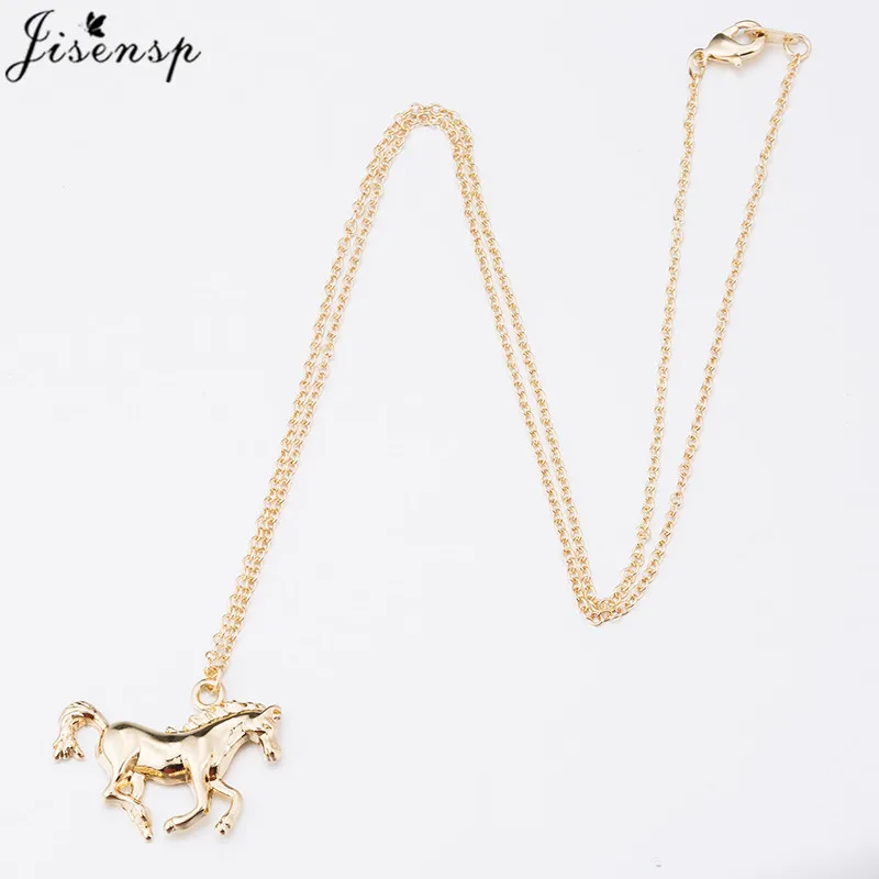 Lucky Running Horse Pendant Necklace Women Jewelry Cute Animal Horseshoe Horse Necklaces Mother\'s Day Accessories Wholesale 2024