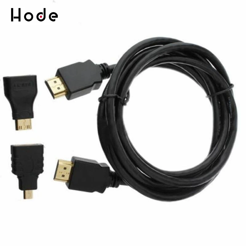 New 3 in 1 HD HDMI to Mini/Micro HDMI Adapter Cable Set High Speed Accessory