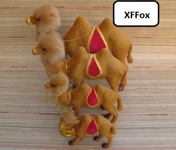 

4 pieces a set simulation camel models polyethylene&furs real life camel dolls gift 13-33cm xf2231