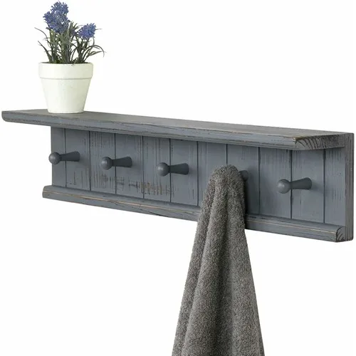 Neone Rustic Wood Bathroom Towel Rack