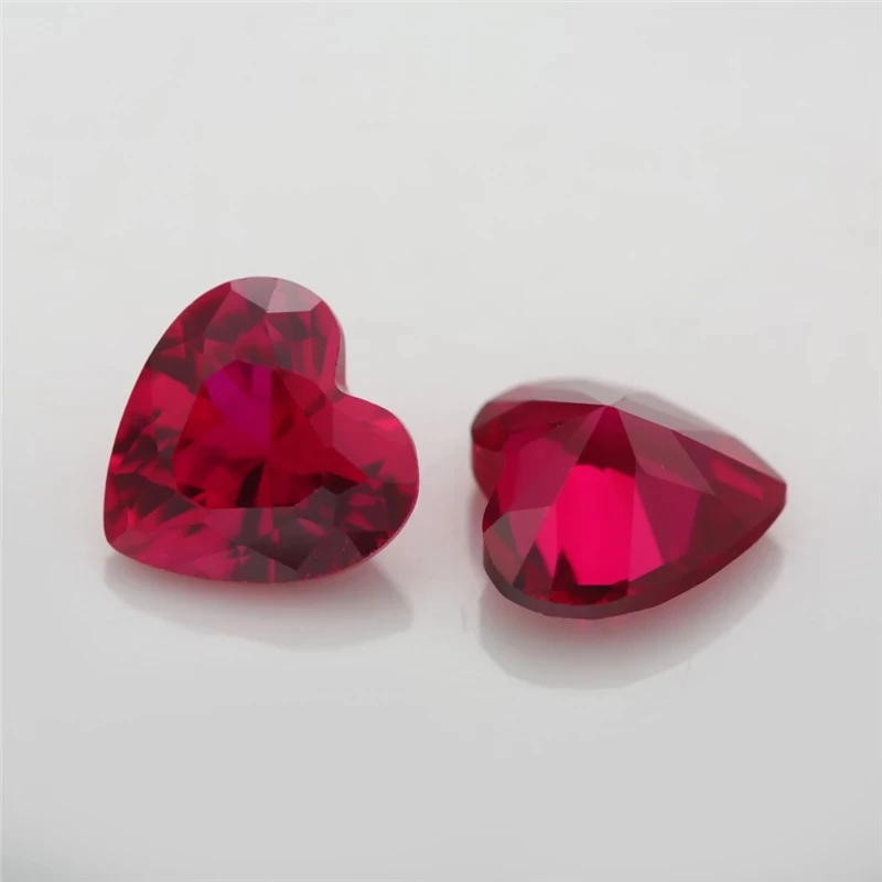 Size 3x3mm~12x12mm Heart Shape Synthetic Corundum Gems For Jewelry Making 5# 3# 8# Color