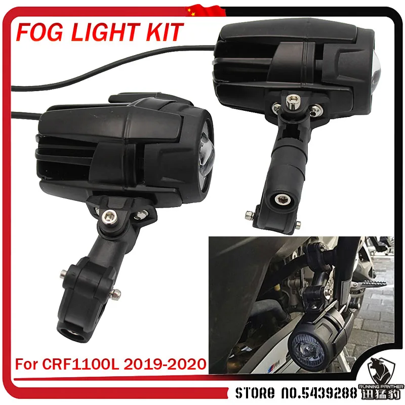 

Black Motorcycle Accessories Fog Lights LED Auxiliary Fog Light Driving Lamp For Honda CRF1100L CRF 1100L CRF1100 L Africa Twin