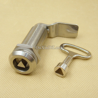4Piece 304 Stainless Steel Tubular Cam Lock Triangle Electrical Box Lock Camper Drawer Cabinet Toolbox Lock Industrial Door Lock