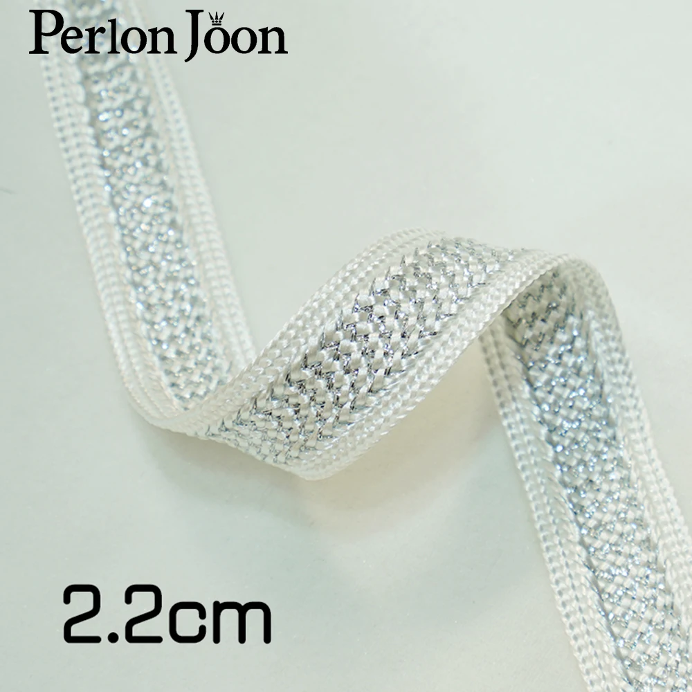10 yards/lot filo d\'oro poliestere tessuto abbigliamento tessitura nastro per borsa cinghia abbigliamento vestito lacedecorative accessori ZD008