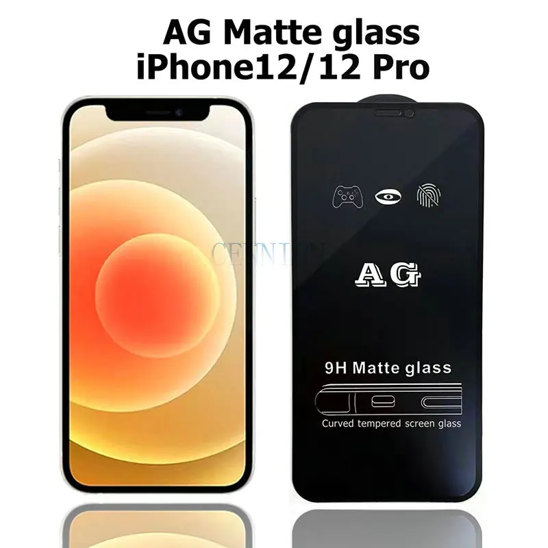 

AG Matte Anti-Glare Tempered Glass Screen Protector for iPhone 14 13 12 pro max mini 5.4 6.1 6.7 11 X Xs Xr 8 7 Plus 100 pcs