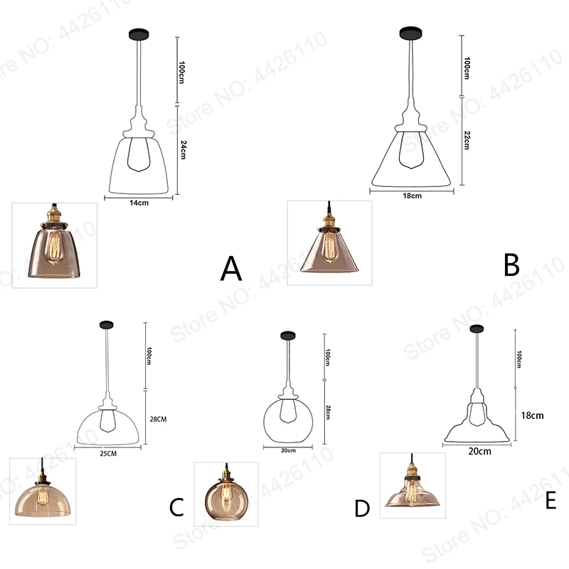 Loft Vintage Pendant Lights Glass Pendant Lamps Industrial Hang lamp Smoky Grey Lamparas De Techo Colgante Modern Lustre Pendent