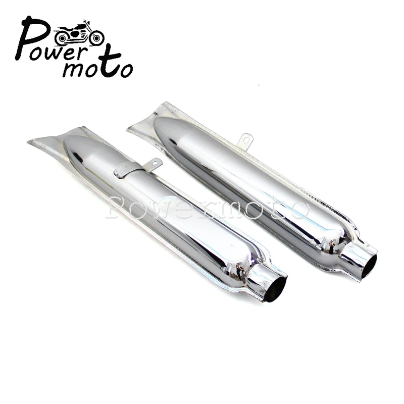 Chrome Black Fishtail Exhaust Muffler Pipe Ural Side Car Silencer For BMW M72 K750 R75 R61 R71 R12 Cafe Racer