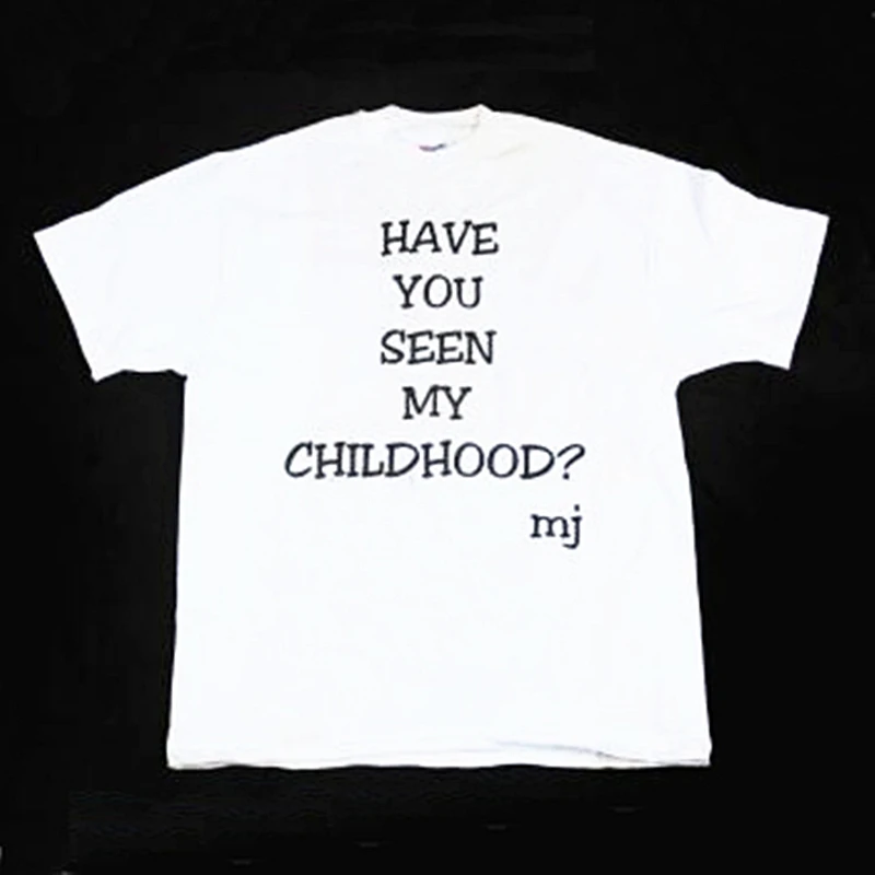 MJ Michael Jackson Have You Seen My Childhood Tee Tshirt Red&White