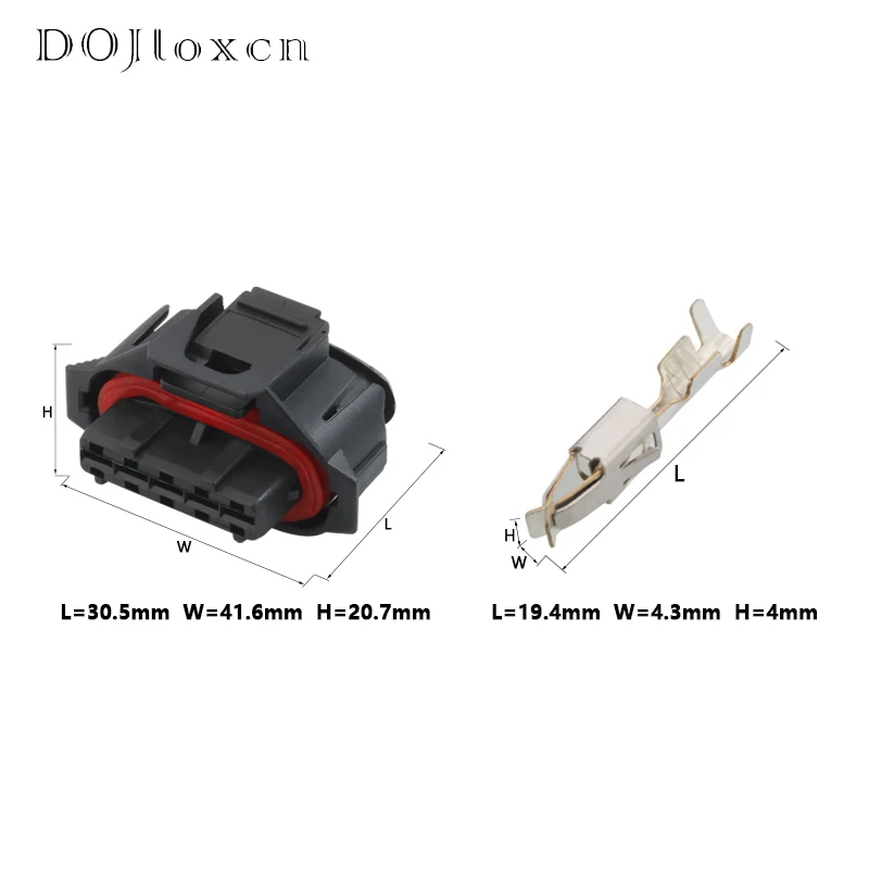 1/5/10/20/50/Sets 5 Pin Automotive Waterproof Female Black Connector MAF 1928403738 BSK Oxygen Sensor 3.5 MM Plug For Bosch