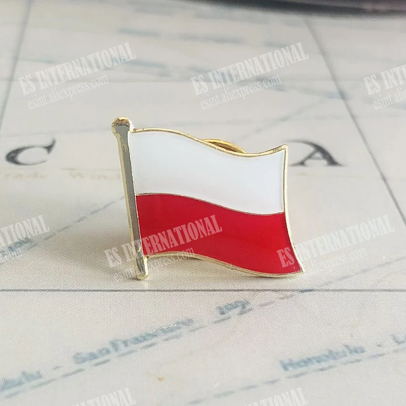 POLAND National Flag Embroidery Patches Badge Shield And Square Shape Pin One Set On The Cloth Armband   Backpack  Decoration