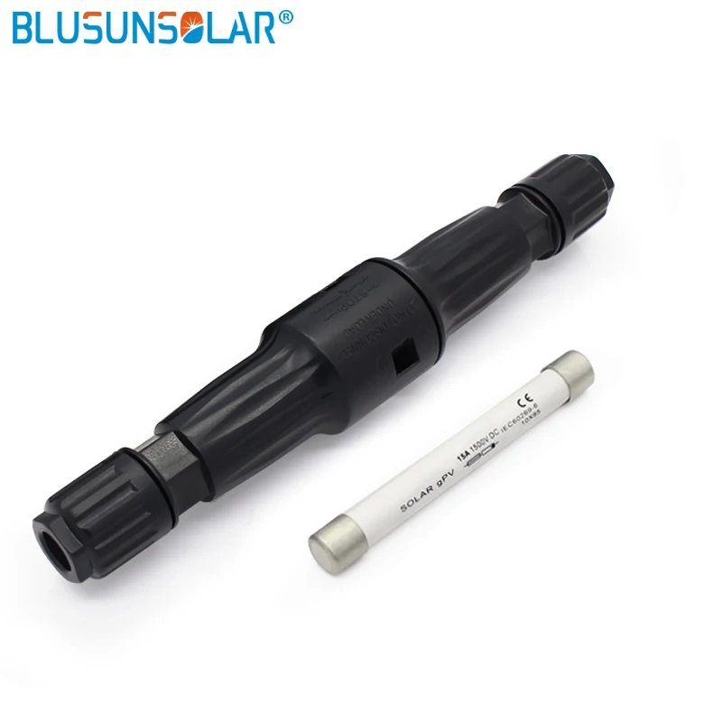 

BLUSUNSOLAR 5pcs/lot TUV Approved 1500VDC In Line Fuse Connector Holder With15A Fuse Used In Solar Panel System