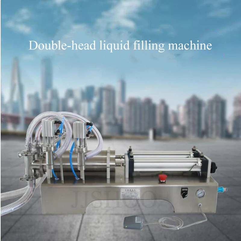 Cream Double heads Filling Machine Pneumatic Liquid Filler for Beverage Oil Water Juice Honey Filling Machine 10-100ml