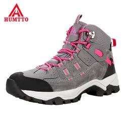 HUMTTO-zapatos de senderismo impermeables para mujer, zapatillas de montaña al aire libre para acampar, deporte de cuero, caza, escalada, botas de senderismo