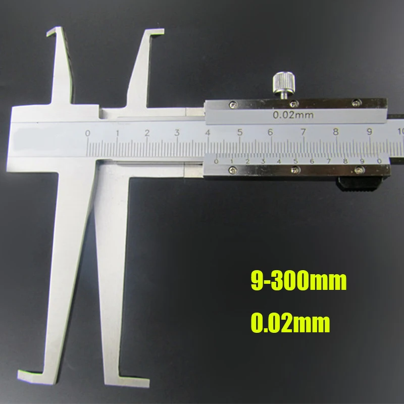 9-300mm/0.02 Long Claw Inside Groove Vernier Calipers Steel Inner Vernier Calipers Accuracy Measuring Tools