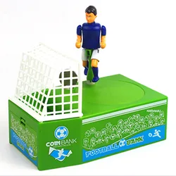 Esportes futebol tiro moeda mealheiro brinquedo de futebol decorativo poupança dinheiro banco estatueta para crianças adultos amigo presente aniversário