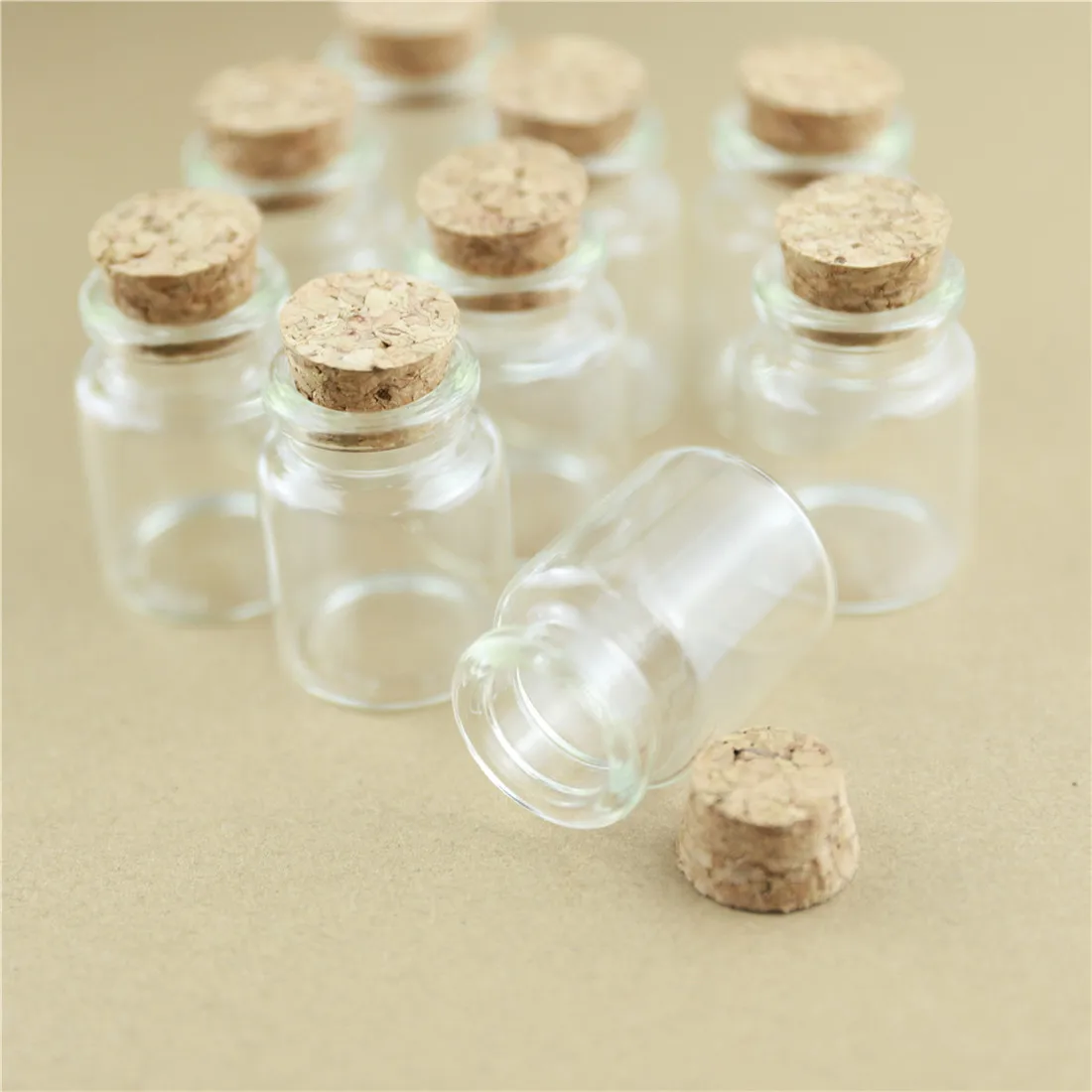 50pcs/lot 30*40mm 15ml DIY Mini Wishing Glass Bottles Cork Crafts Jars Cork Stopper Transparent Empty Glass Bottles