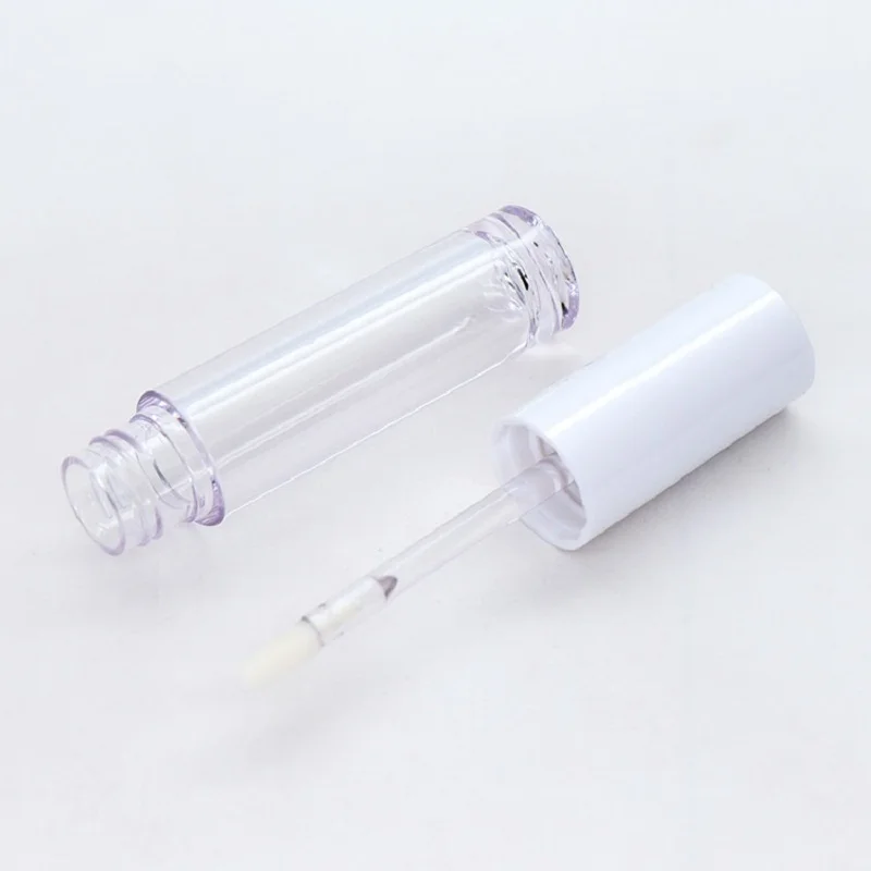 30/50pcs Tranaparent Lip Gloss Tubes White Round Cosmetic Refillable Packaging Bottle 5ml Makeup Empty Lipgloss Tube Container