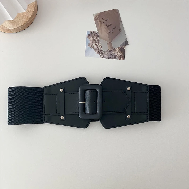 Wide Elastic Corset Belt Ladies Dress Suit Stretch Cummerbunds Plus Size Belts For Women High Quality Big Waistband White