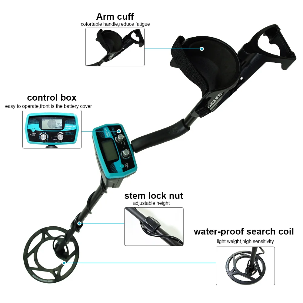 All-sun TS180 Handheld Metal Detector, impermeável, subterrâneo, alta precisão, tipo pequeno, instrumento de posicionamento arqueológico