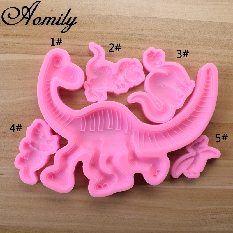 Aomily 3D Dinosaur Shaped Silicone Molds Cake Chocolate Mold Cake Decorating Tools Fondant Sugarcraft Ice Block Soap Mould