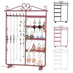 32 Holes 6 Hooks Iron Jewelry Display Rack Earring Holder  Jewelry Holder Ear Studs Stand Organizer Holder Display Showcase