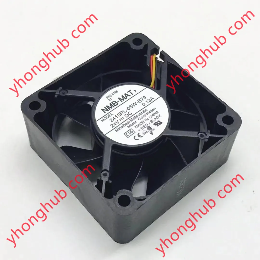 

NMB-MAT 2410RL-05W-B79 C05 C02 DC 24V 0.13A 3-Wire 60X60X25mm Server Cooling Fan