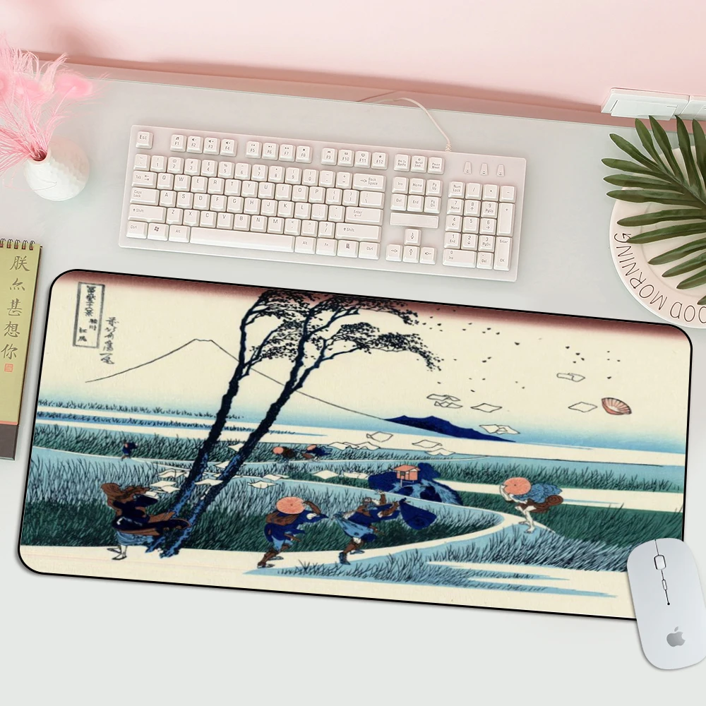 MRGLZY Japanese Ukiyo-e High Quality Gaming Computer Large Mouse Pad Japanese Ukiyo-e Computer Pad Keyboard Rest