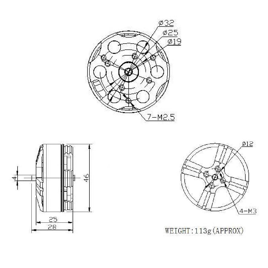 FEICHAO 4108 380KV 580KV 720KV Bürstenloser Motor 3-6S + 13x5,5 3K Propeller CW CCW 1555/1355/1055 Propeller für Multi-Rotor-Copter – Detail 7