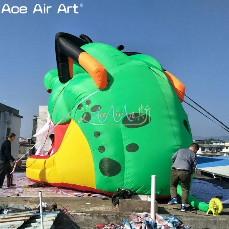 Customized inflatable crocodile head,Crocodile dj booth,animal head shaped tent on sale