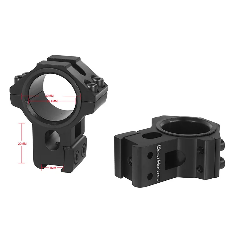 WESTHUNTER 11mm Dovetail / 20mm Picatinny Rail Mount 1inch/30mm Riflescope Ring Hunting Accessories Sight Mount for Shooting