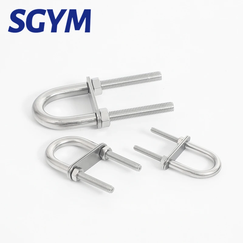 1 sztuk M4 M5 M6 M8 M10 M12 ze stali nierdzewnej 304 Marine Rigging Bow/Stern Eye u-bolt na sprzęt do łodzi części łodzi srebrny — zdjęcie 4