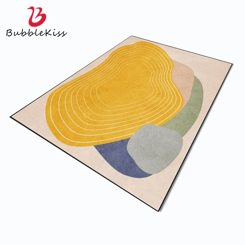 

Bubble Kiss Nordic Style Carpet for Living Room Yellow Abstract Pattern Non-slip Bedroom Decor Rug Delicate Bedside Door Mat New