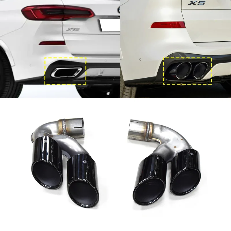 

Quad Carbon Exhaust Tip For BMW X5M G05 X6 G06 X7 G07 2019 2020 Muffler Tip 304 Stainless Steel Car Exhaust Pipe Tailpipe