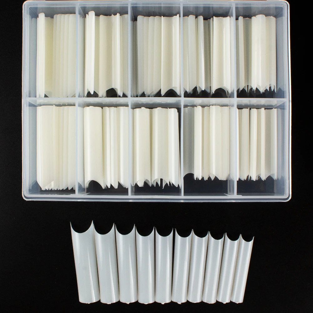 100pcs XL Extra Long Square False Nail Tips Extension C Curved Square Straight Fake Nail Art Tip C U Curved Half Cover Acrylic