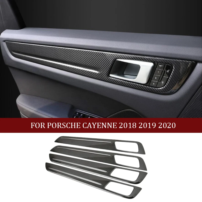 Scatola laterale e bracciolo e cruscotto aria condizionata presa ca copertura di sfiato Trim interni in fibra di carbonio misura per Porsche Cayenne