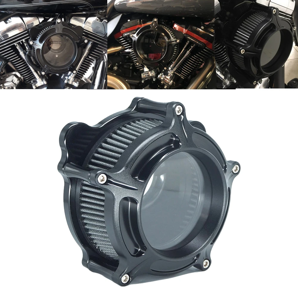 

RSD Turbine Clarion Air Cleaner Matte Black Intake Filter For Harley Sportster Iron Softail FXSTF Touring FLHRC FLHTC Dyna FXDC