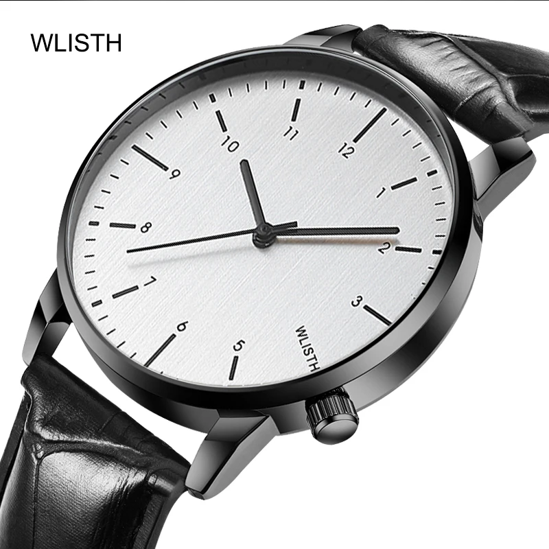 Hot New Products Leisure Waterproof Leather Belt Quartz Men Watch WLISTH Simple Luxury Men's Business Wristwatches Reloj Hombre