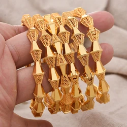 African Dubai Gold Color Bangles For Women Girls Nigerian  Italian Bridal Bangles  Wedding Accessories Bracelets